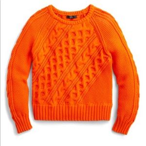 J Crew orange crew neck sweater, NEVER WORN